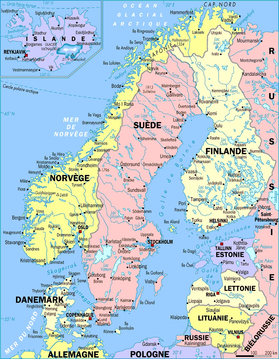 danemark carte europe